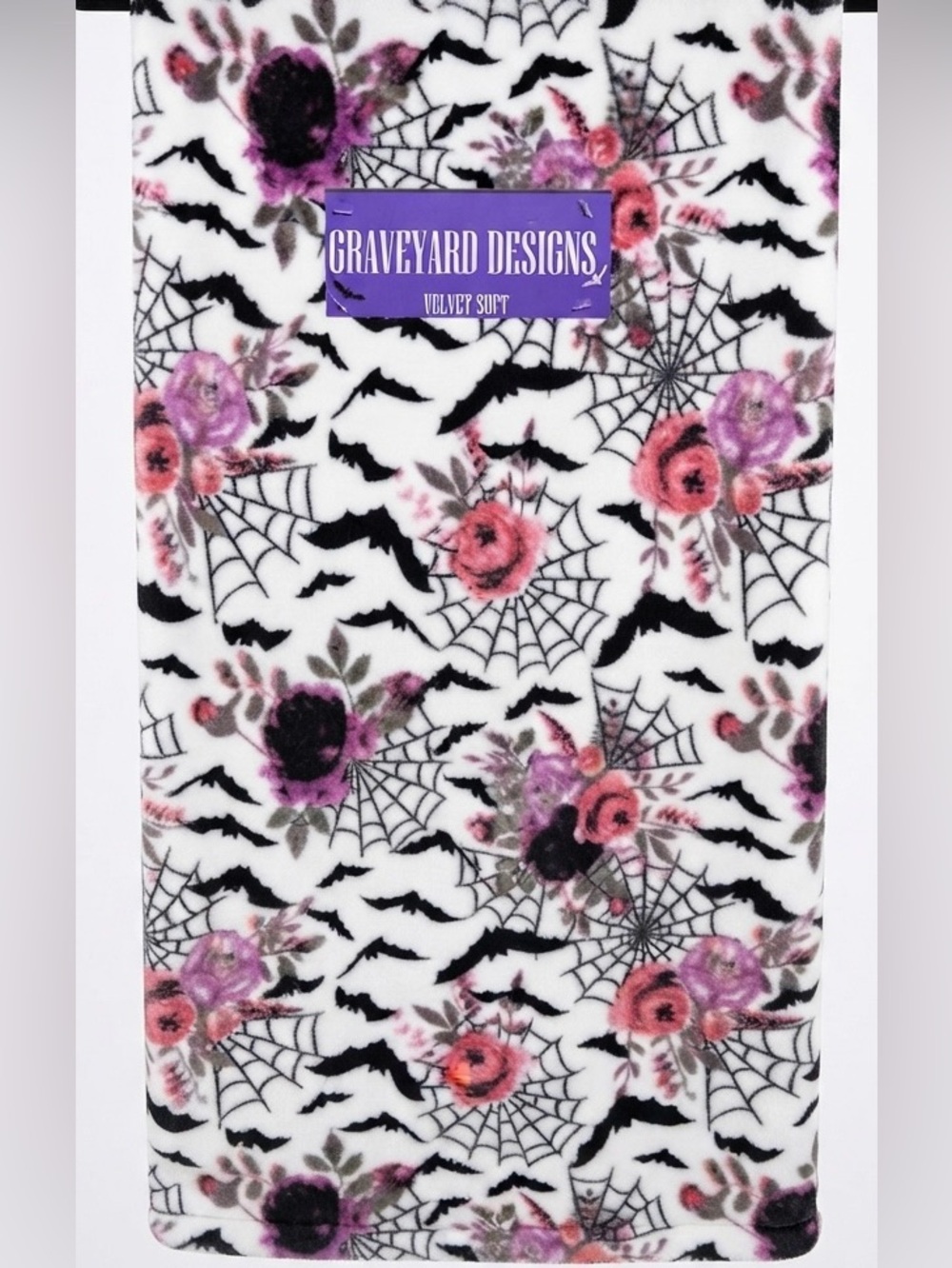 Floral Bat & Web Throw blanket